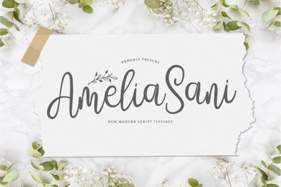 Amelia Sani Font: Delicate Script Handwritten Typeface for Elegant Branding